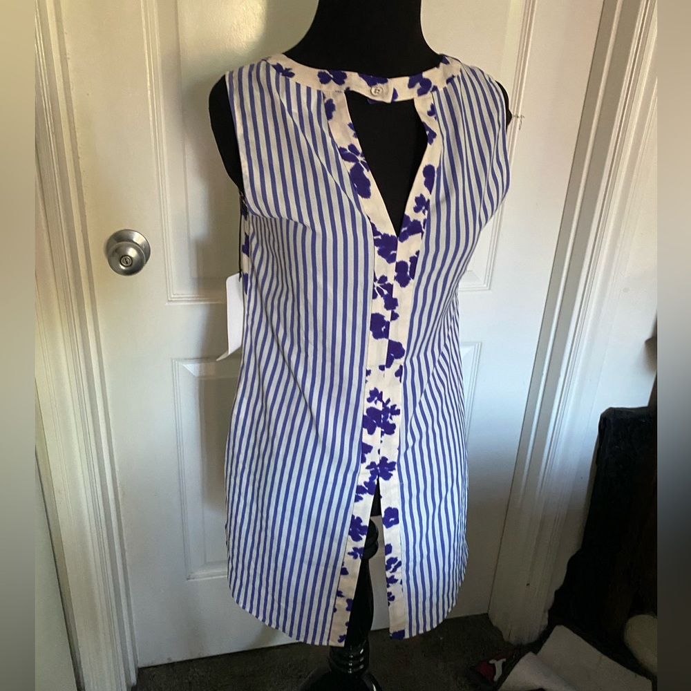 New stripped and floral blouse  size xs